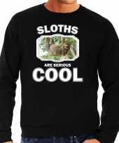 Dieren hangende luiaard sweater zwart heren sloths are cool trui