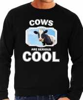 Dieren koe sweater zwart heren cows are cool trui