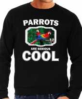 Dieren papegaai sweater zwart heren parrots are cool trui