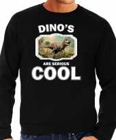 Dieren stoere t rex dinosaurus sweater zwart heren dinosaurs are cool trui