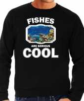 Dieren vis sweater zwart heren fishes are cool trui