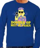 Fout paas sweater blauw donder je pasen heren