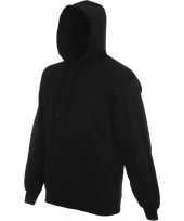 Grote maten fruit of the loom capuchon sweater zwart volwassenen