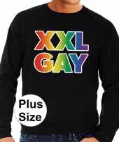 Grote maten xxl gay regenboog sweater zwart heren