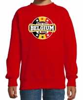 Have fear belgium is here belgie supporter sweater rood kids