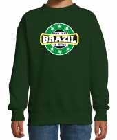 Have fear brazil is here brazilie supporter sweater groen kids
