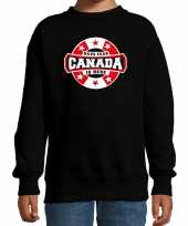 Have fear canada is here canada supporter sweater zwart kids