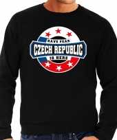 Have fear czech republic is here sweater tsjechie supporters zwart heren