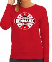 Have fear denmark is here denemarken supporter sweater rood dames
