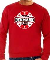 Have fear denmark is here denemarken supporter sweater rood heren