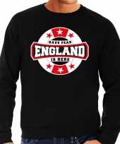 Have fear england is here engeland supporter sweater zwart heren