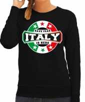 Have fear italy is here italie supporter sweater zwart dames