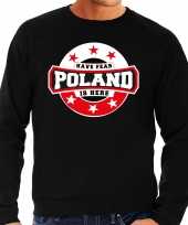 Have fear poland is here polen supporter sweater zwart heren
