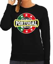 Have fear portugal is here portugal supporter sweater zwart dames