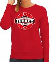 Have fear turkey is here turkije supporter sweater rood dames