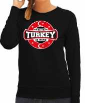 Have fear turkey is here turkije supporter sweater zwart dames