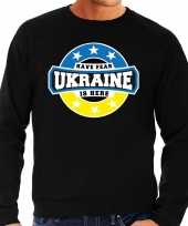Have fear ukraine is here oekraine supporter sweater zwart heren