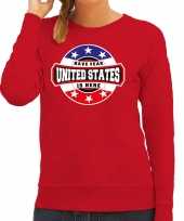 Have fear united states is here amerika supporter sweater rood dames