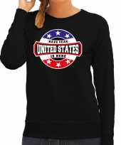 Have fear united states is here amerika supporter sweater zwart dames