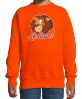 Holland cartoon leeuw oranje sweater trui holland nederland supporter ek wk fan kinderen