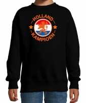 Holland kampioen leeuw zwarte sweater trui holland nederland supporter ek wk kinderen