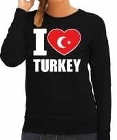 I love turkey sweater trui zwart dames