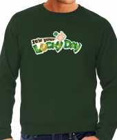 Its your lucky day st patricks day sweater kostuum groen heren