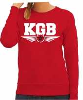 Kgb agente verkleed sweater trui rood dames