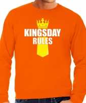 Kingsday rules kroontje koningsdag sweater trui oranje heren