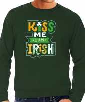 Kiss me im irish st patricks day sweater kostuum groen heren
