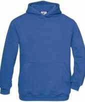 Kobaltblauwe katoenmix sweater capuchon j