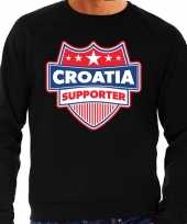 Kroatie croatia schild supporter sweater zwart heren