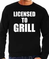 Licensed to grill bbq barbecue cadeau sweater trui zwart heren