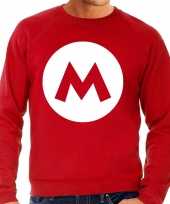 Mario loodgieter verkleed sweater rood heren