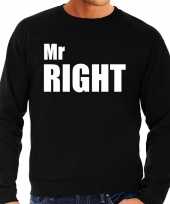 Mr right sweater trui zwart witte letters heren