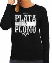 Narcos plata o plomo zilver of lood sweater zwart dames
