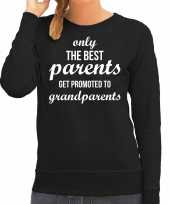 Only the best parents get promoted to grandparents sweater trui zwart dames moederdag cadea