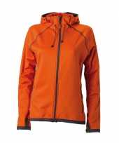 Oranje dames fleece jasje capuchon