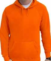 Oranje hoodie sweater raglan capuchon heren