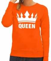 Oranje koningsdag queen sweater dames