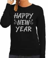 Oud nieuw trui sweater happy new year zilver zwart dames