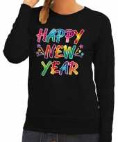 Oud nieuw trui sweater happy new year zwart dames