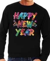 Oud nieuw trui sweater happy new year zwart heren