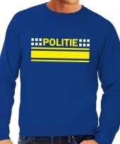 Politie logo sweater blauw heren