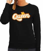 Queen koningsdag sweater trui zwart dames