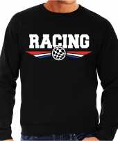 Racing race fan sweater trui zwart heren