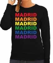 Regenboog madrid gay pride zwarte sweater dames