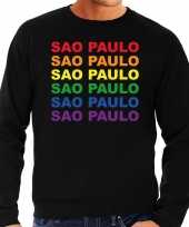 Regenboog sao paulo gay pride zwarte sweater heren