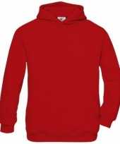 Rode katoenmix sweater capuchon meisjes