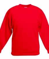 Rode katoenmix sweater meisjes